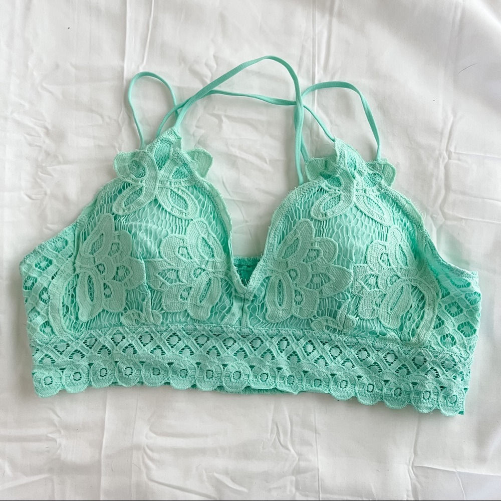 Cherish Lace Padded Bralette - Mint - **NWOT**